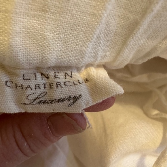 charter club white linen full length wide leg pant - Picture 3 of 4